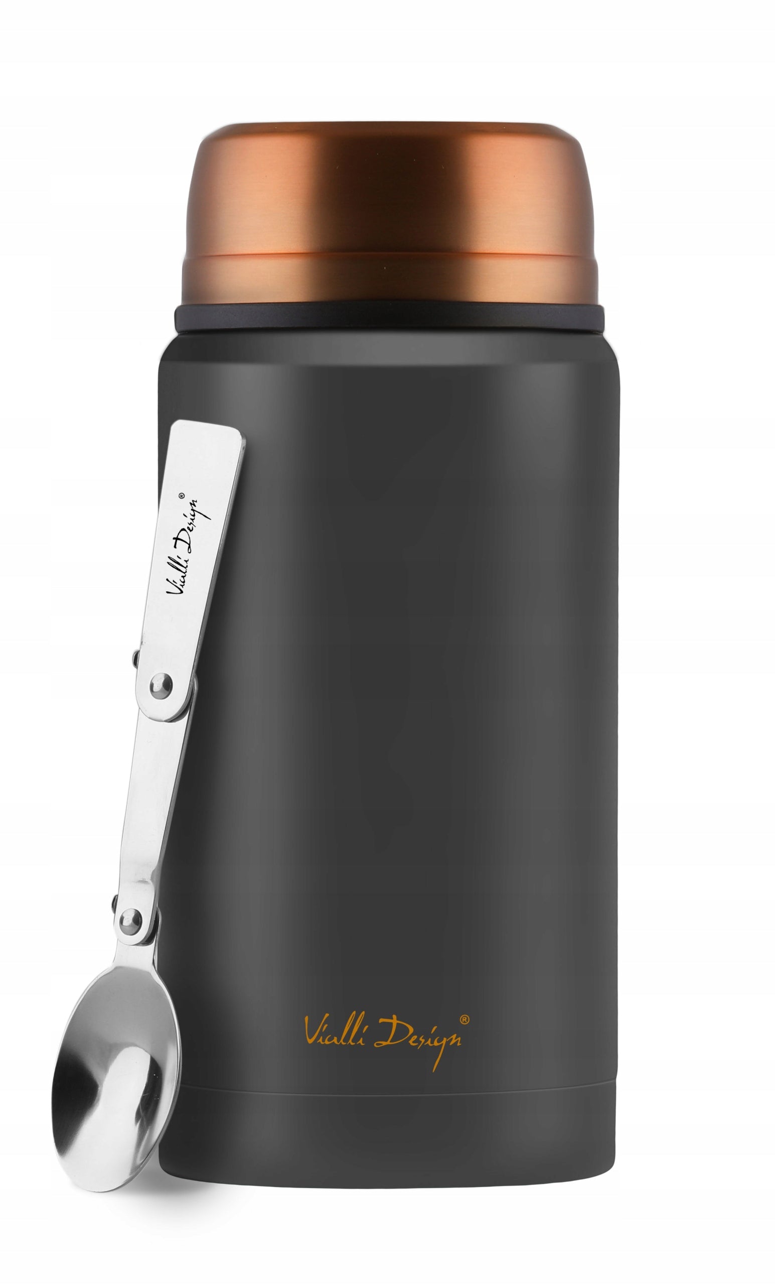 Vialli Design pietų termosas Fuori, 750 ml, juodas/auksinis