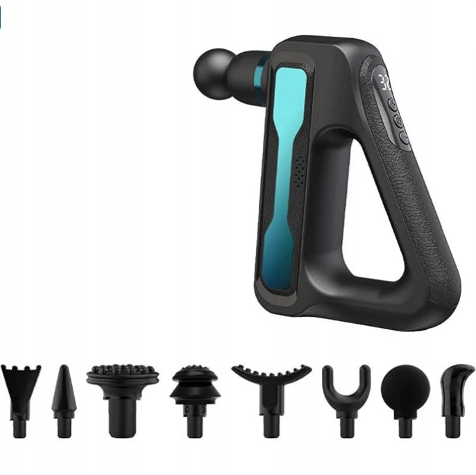 VIBRATION MASSAGER MASSAGE GUN 8 ATTACHMENTS Color black