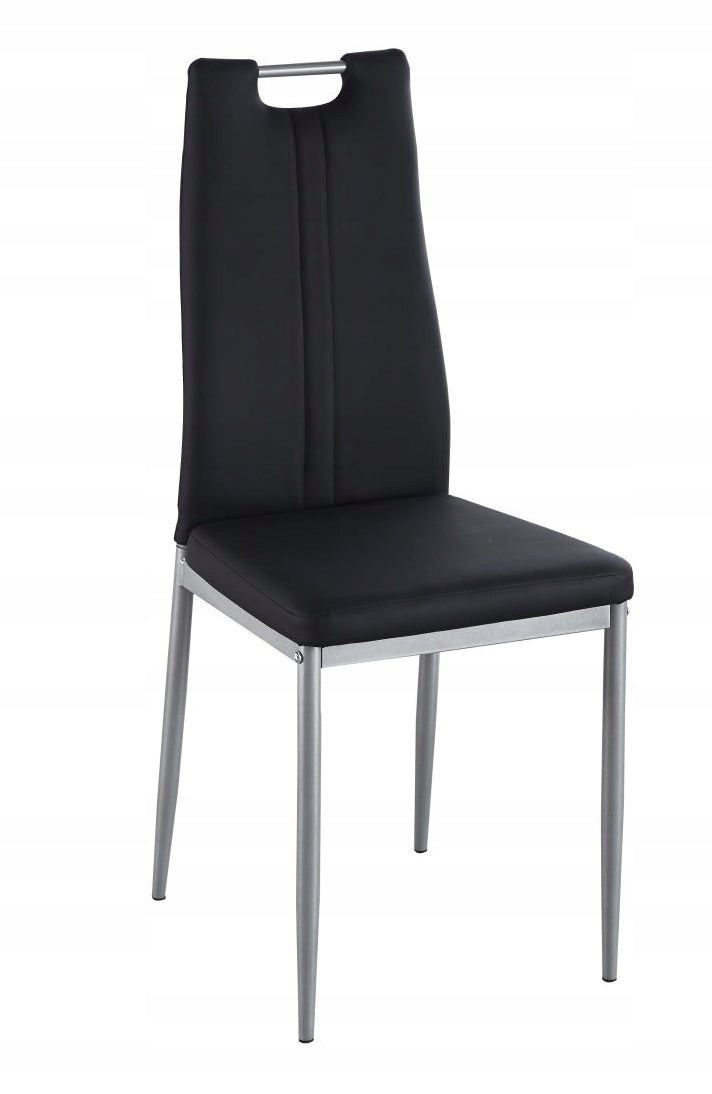 VICTOR Chair Black Upholstered Steel Frame Loft Elegant
