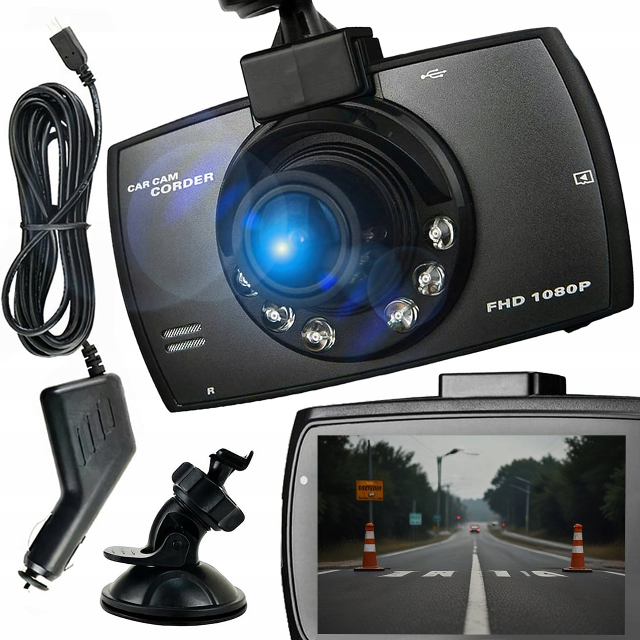 VIDEO DRIVING RECORDER CAMERA CAR CAMERA FULL HD 1080p LED Model 647033086