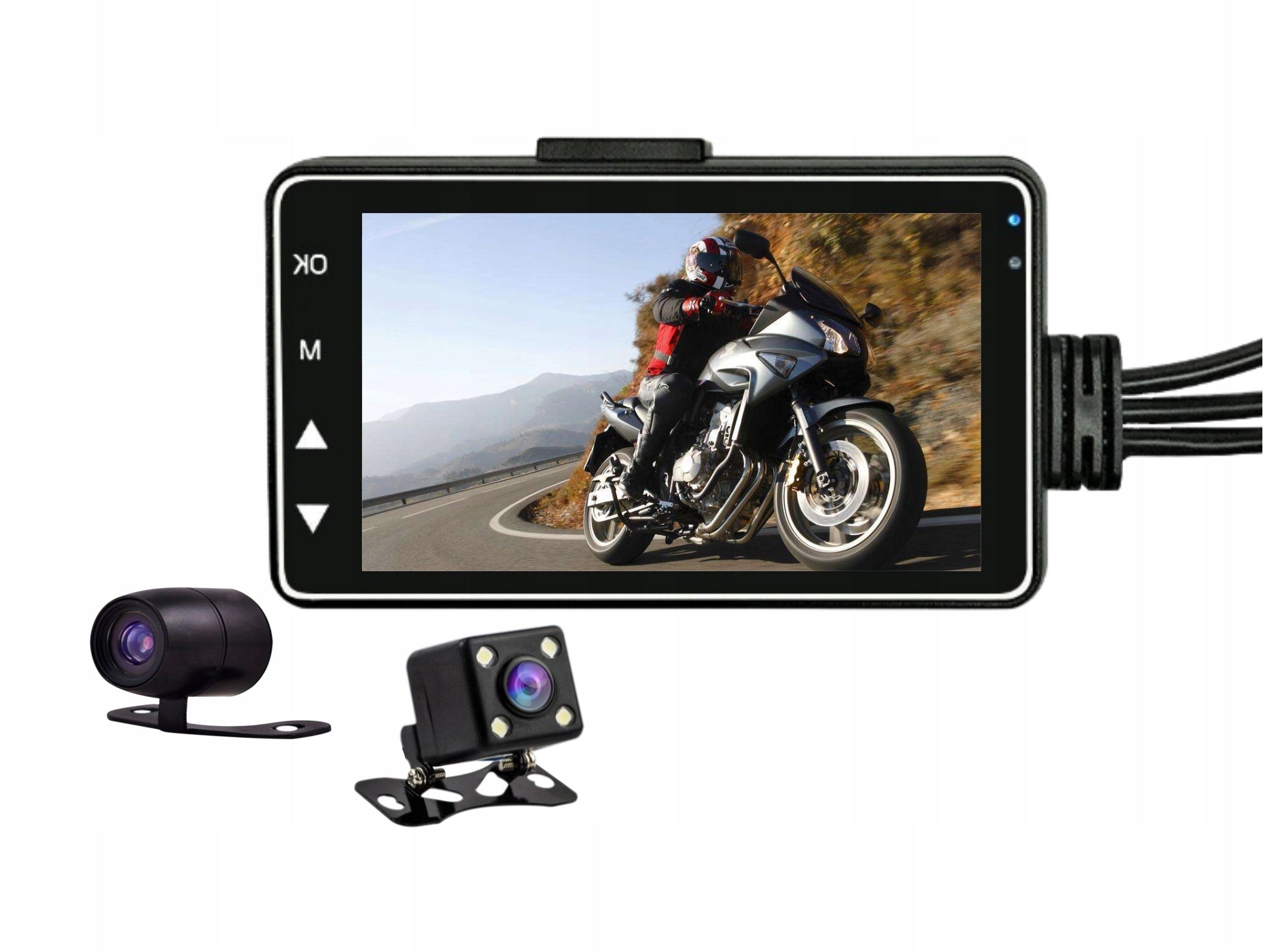VIDEO RECORDER 3″ MOTORCYCLE VIDEO RECORDER MOTORCYCLE 2x HD CAMERA