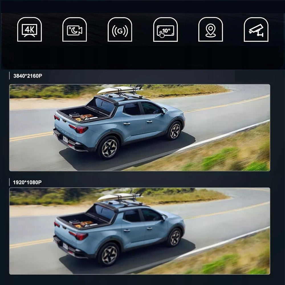 VIDEO RECORDER 4K wifi CAR CAMERA GPS MIRROR TOUCH SCREEN Model RIWALL RCR-01 PL