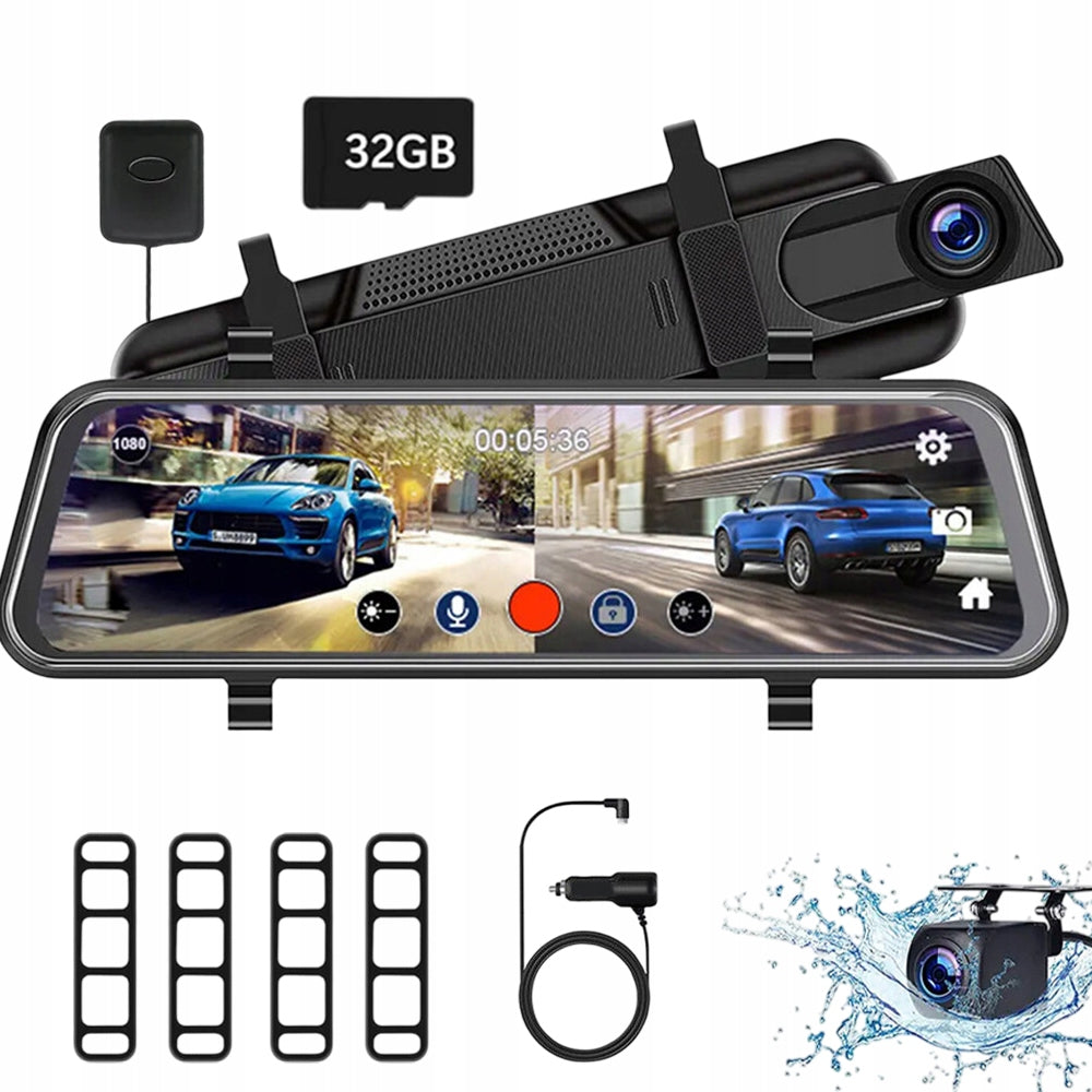 VIDEO RECORDER 4K wifi CAR CAMERA GPS MIRROR TOUCH SCREEN