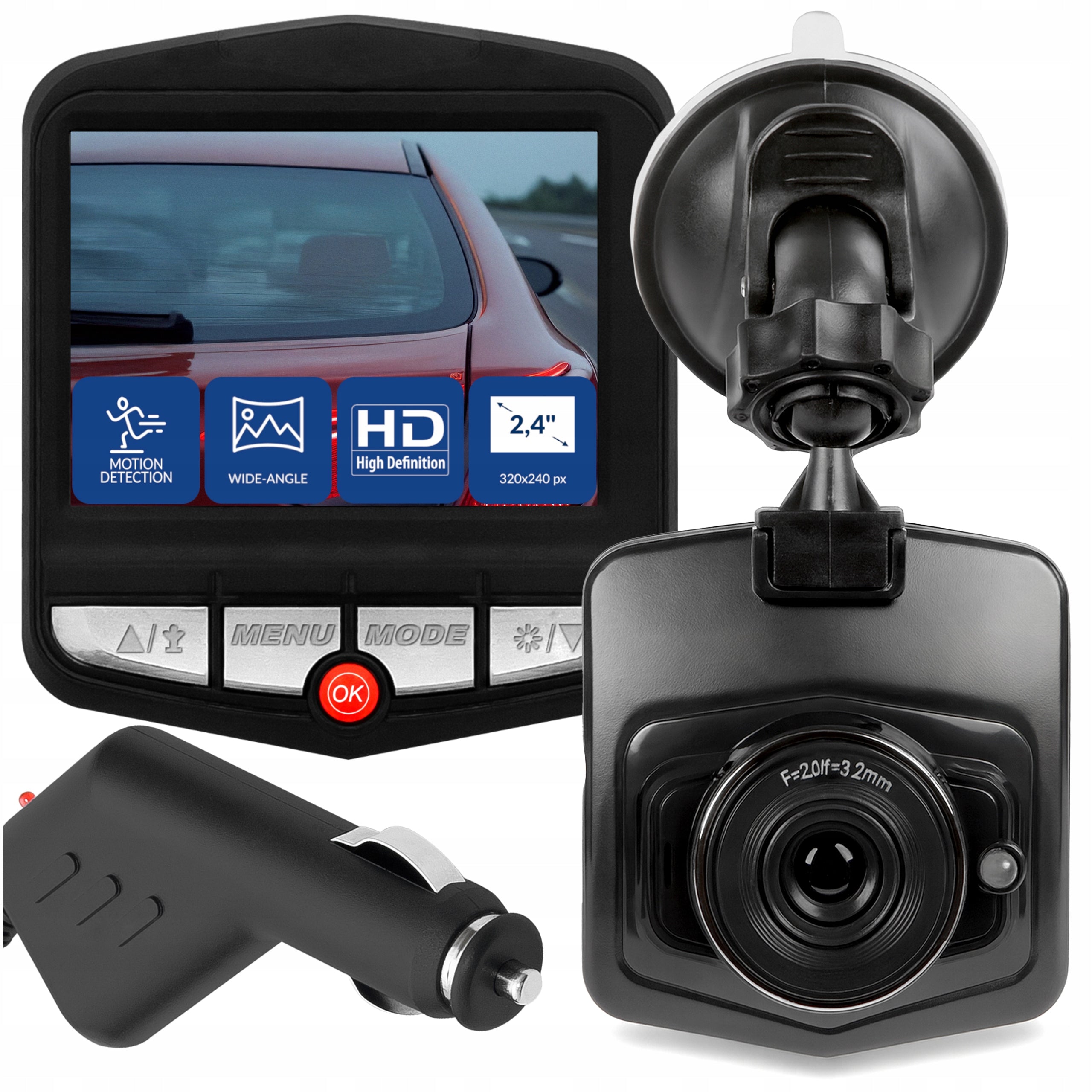 VIDEO RECORDER CAR CAMERA DRIVING RECORDER HD 2,4"