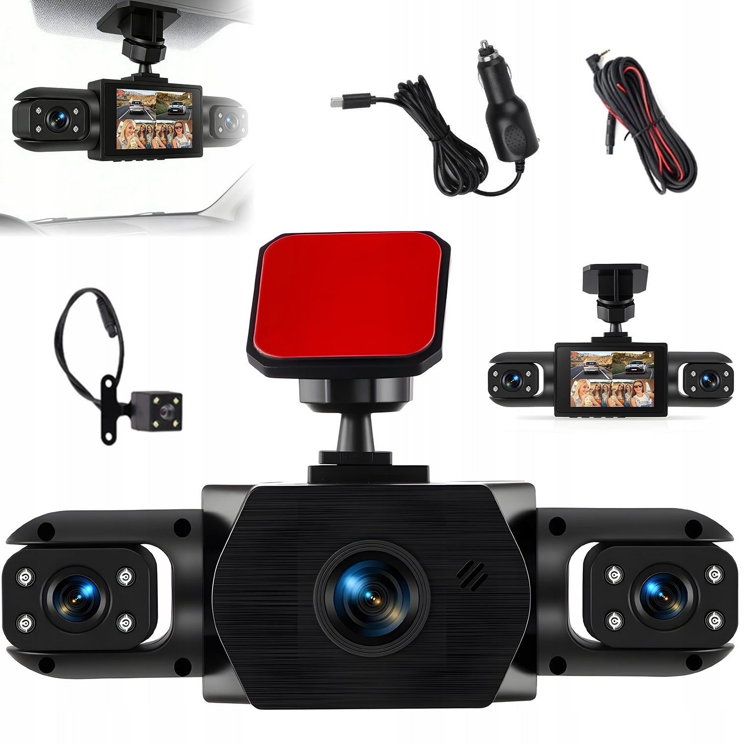 VIDEO RECORDER DASH CAM 4 CHANNELS PANORAMA 360 DEGREE NIGHT VISION
