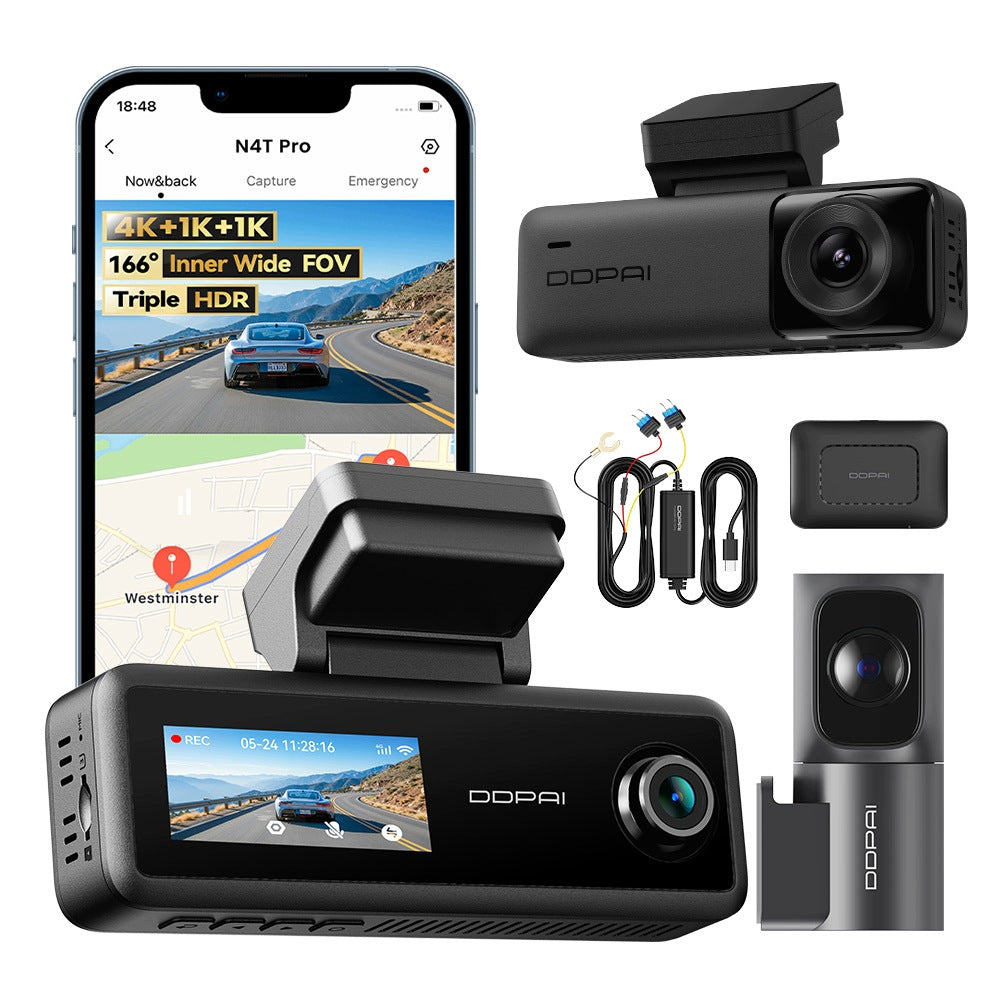 VIDEO RECORDER DDPAI N4T Pro 4K HDR 3-CHANNEL CAMERA + 4G MODULE SET