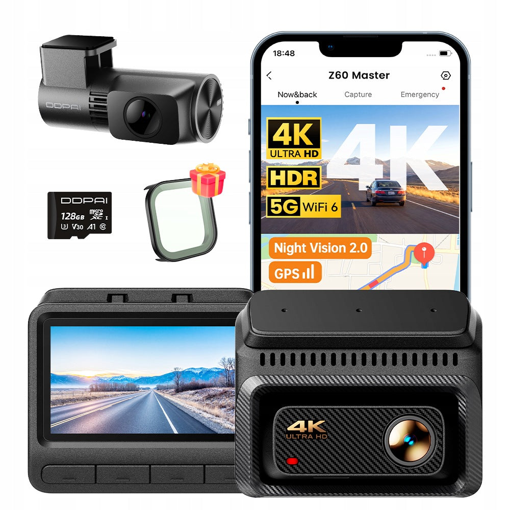VIDEO RECORDER DDPAI Z60 MASTER 4K HDR +2K REAR CAMERA+128GB
