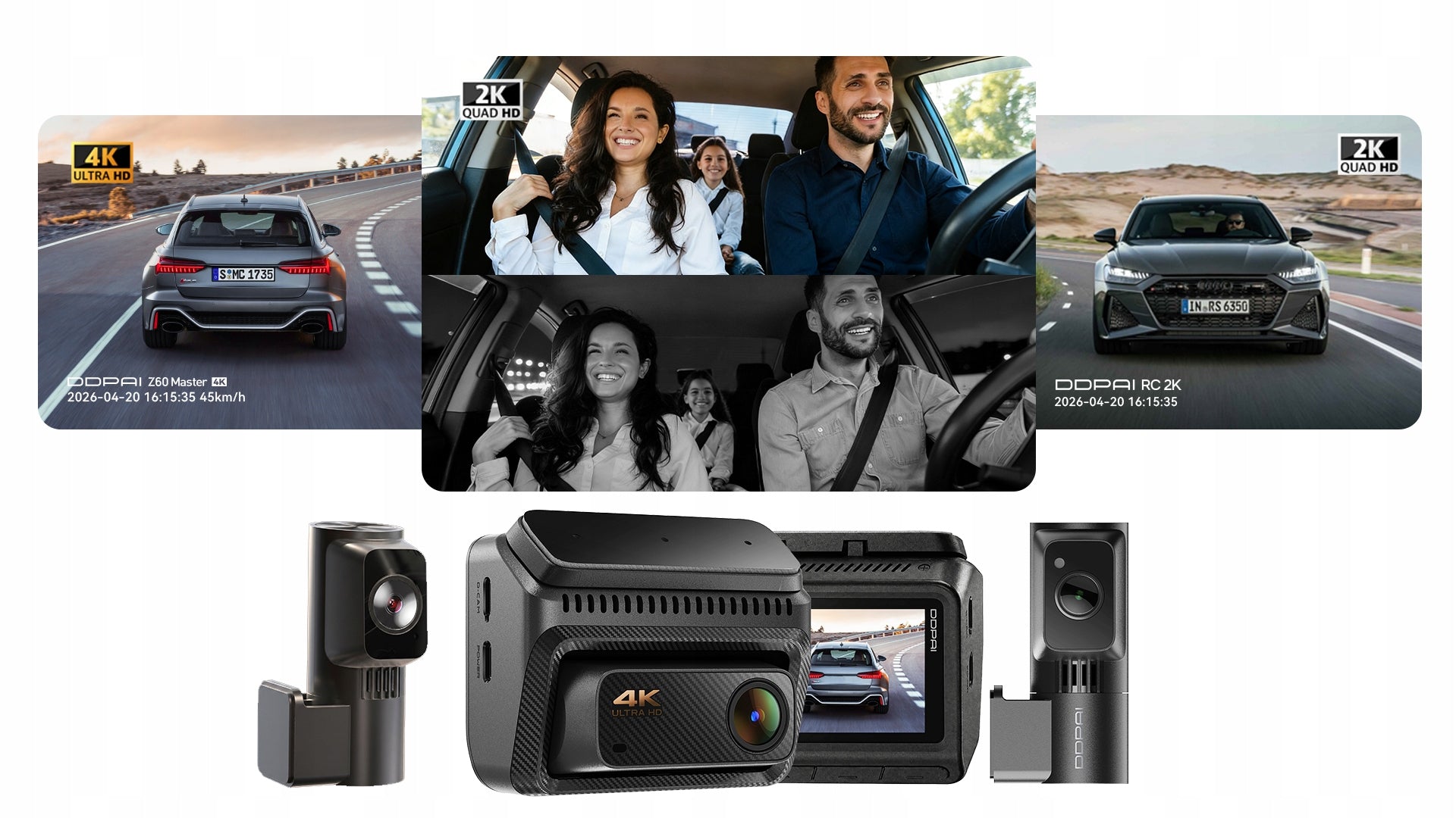 VIDEO RECORDER DDPAI Z60 MASTER 4K HDR +REAR INTERIOR +HARDWIRE KIT+256GB Packaging status original