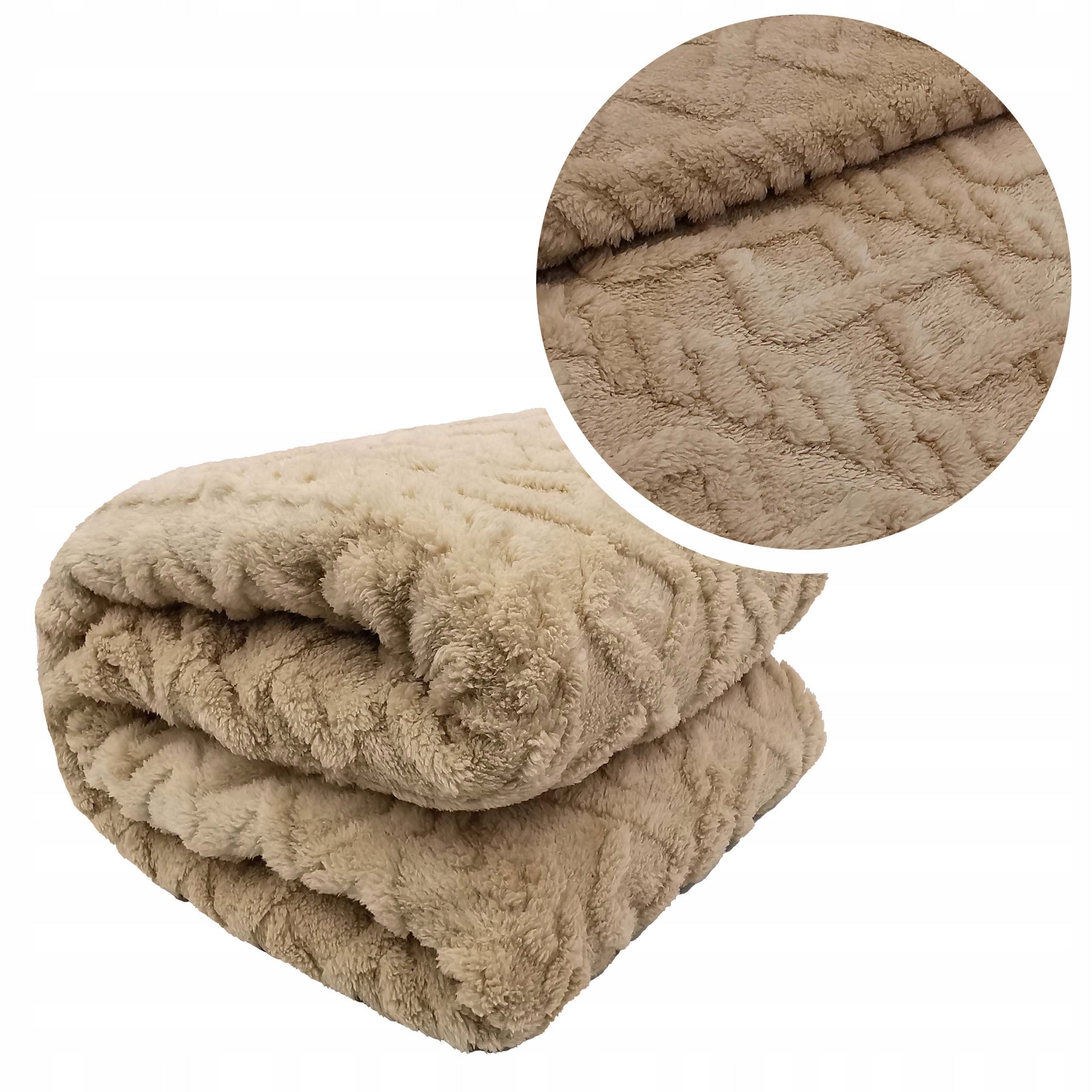 VIKING BLANKET SCANDINAVIAN BLANKET THICK DOUBLE-SIDED BLANKET ARIES 150x200 D. BEIGE