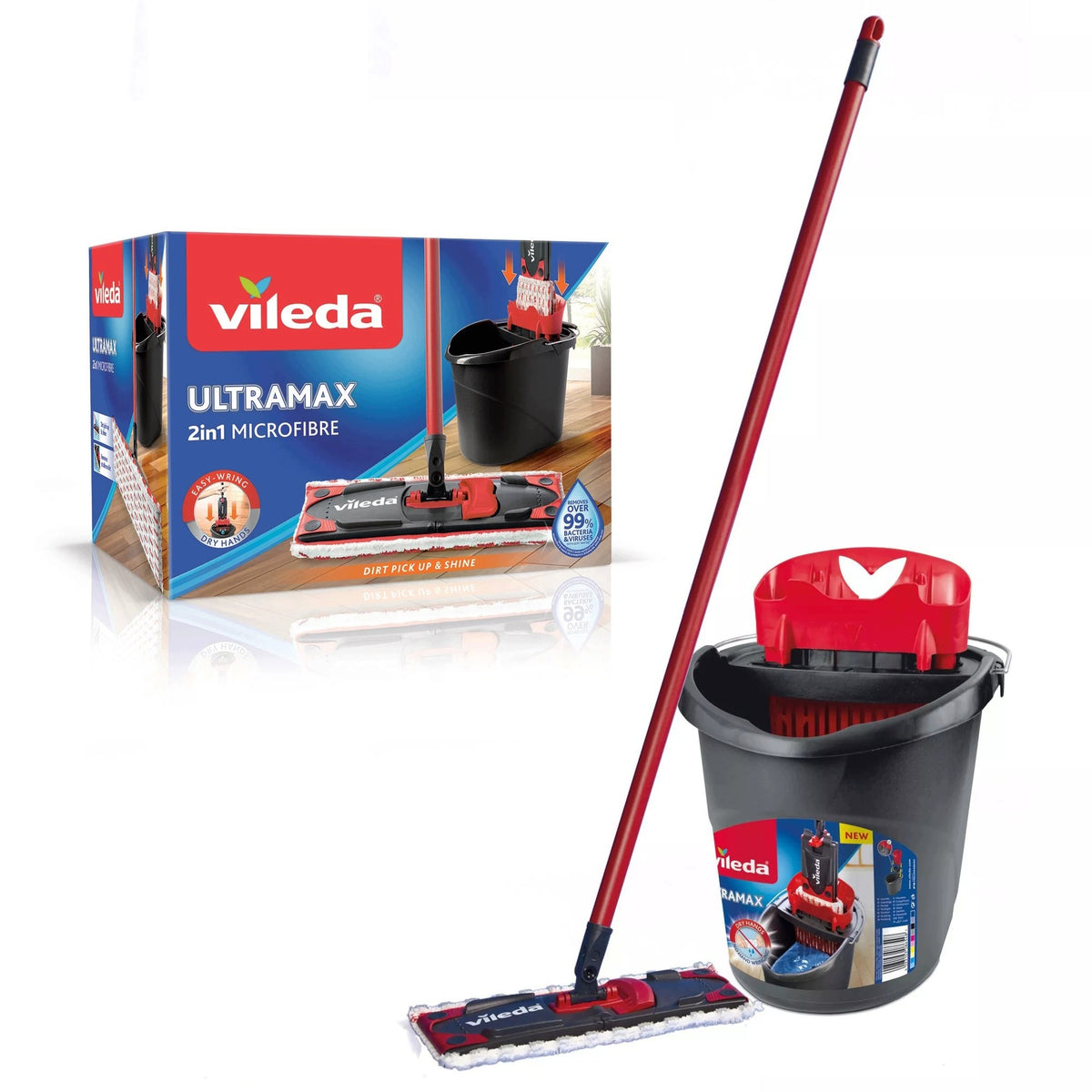VILEDA Set ULTRAMAX BOX mop flat bucket squeezer