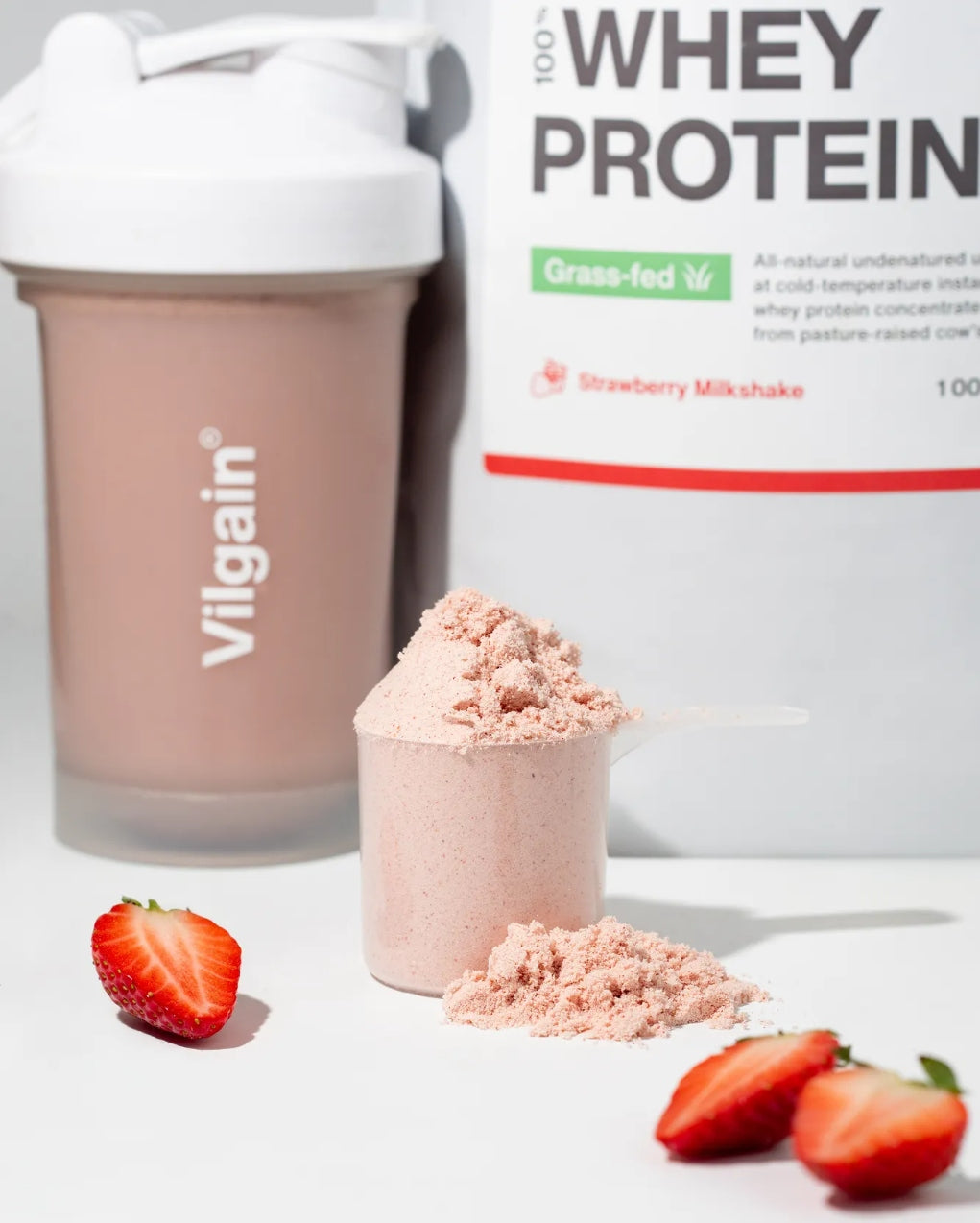 VILGAIN Grass-Fed Whey Protein from Grass-Fed Cow Milk STRAWBERRY 1kg Manufacturer code 8595717725183