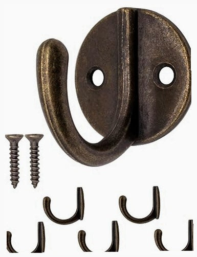 VINTAGE ANTIQUE CAST IRON WALL HOOKS FOR TOWELS CLOTHES 5 PCS FOR HOME