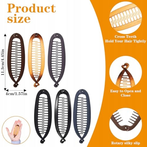 VINTAGE BANANA HAIR CLIPS FOR WOMEN SET OF 6 ABS FOR WOMEN Manufacturer code Bez marki