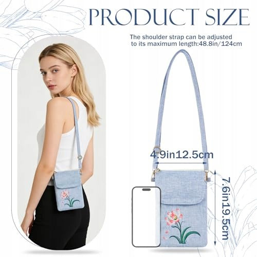 VINTAGE DENIM PHONE CROSSBODY BAG FOR WOMAN ADJUSTABLE STRAP Manufacturer code SWC5908151937273