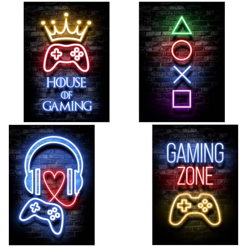 VINTAGE GAME POSTERS CONTROLLER 4 PCS KIDS ROOM DECORATION Brand no brand