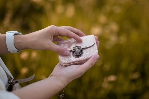 VINTAGE GOLD LEATHER BELLY SACHET FOR WOMEN FESTIVAL leather Manufacturer code Nieoznaczona