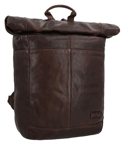 VINTAGE LEATHER ROLLTOP BACKPACK FOR MEN AND WOMEN URBAN TREKKING Brand no brand
