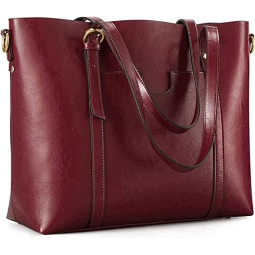 VINTAGE LEATHER SHOULDER BAG FOR WOMEN LARGE WINE RED leather Brand no brand