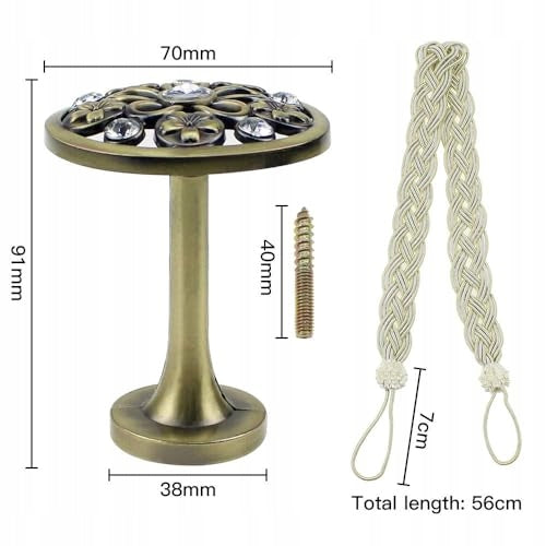 VINTAGE METAL CURTAIN HOLDERS RETRO CURTAIN HOOKS 2 PCS METAL Manufacturer code Bez marki