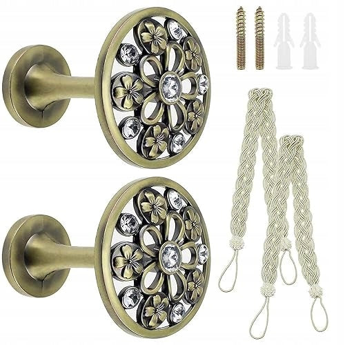 VINTAGE METAL CURTAIN HOLDERS RETRO CURTAIN HOOKS 2 PCS METAL
