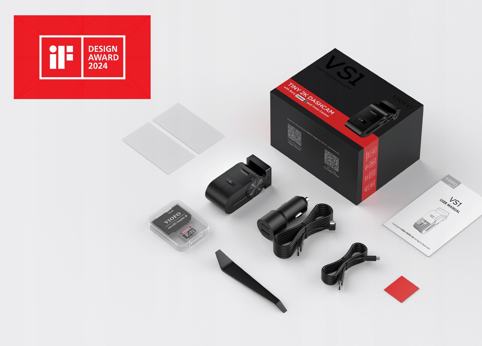 VIOFO VS1 discrete micro dash cam with GPS, WiFi, Bluetooth, HDR Manufacturer code VS1