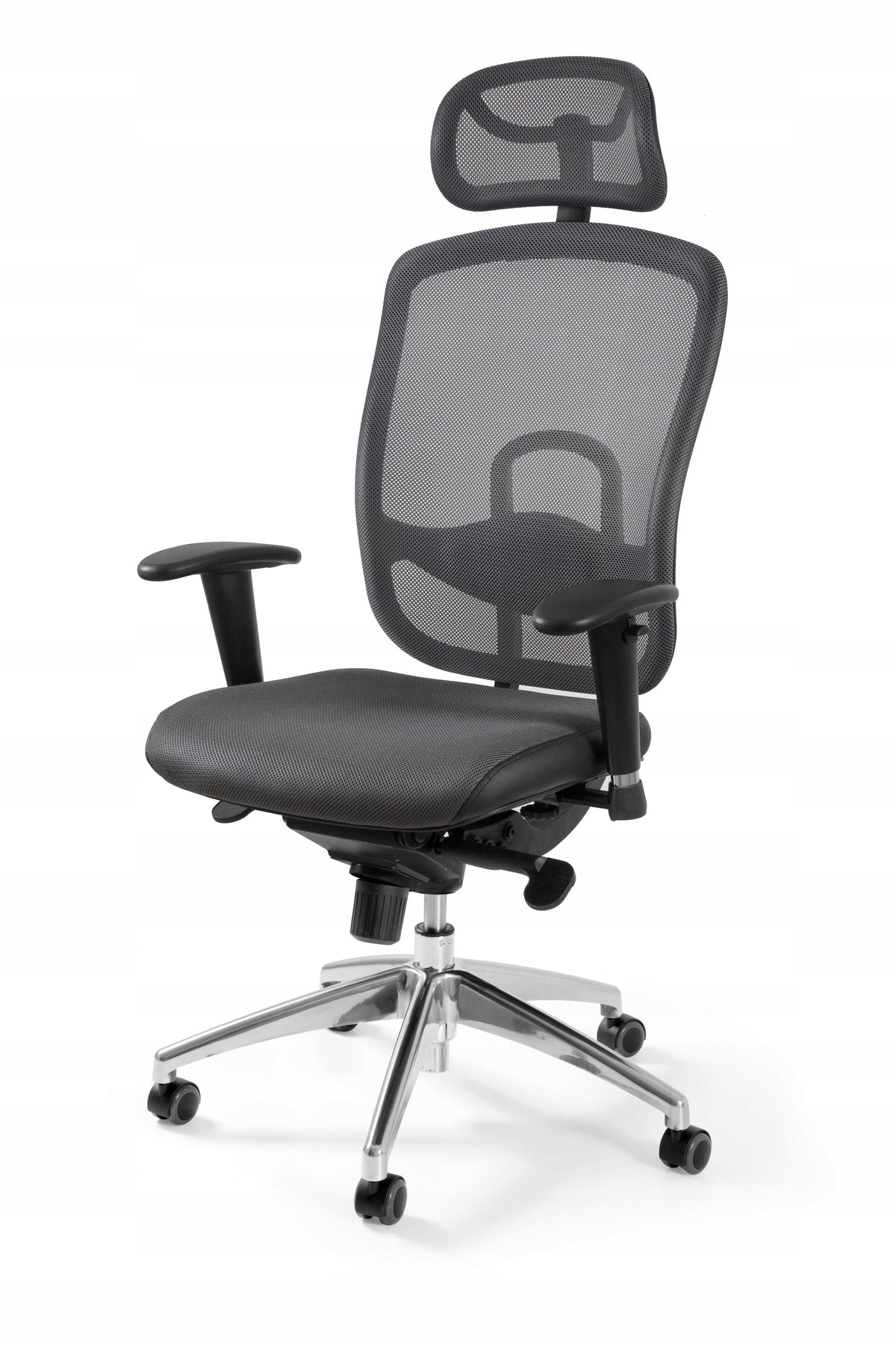 VIP Chair Grey Swivel Armchair Mesh Ergonomic Office Fabric 130kg Brand Unique