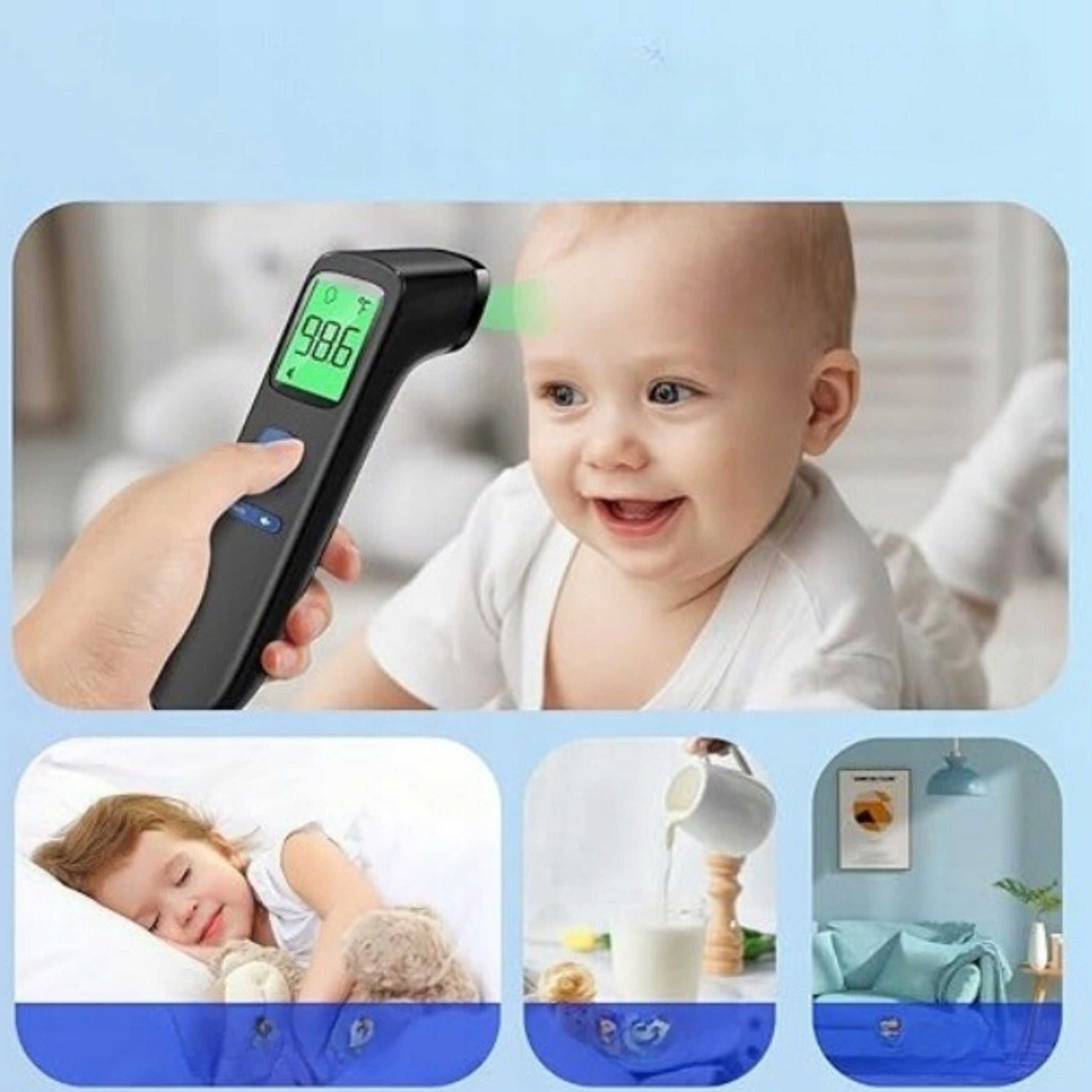 VIPROUD Infrared Non-Contact Thermometer Frontal Milk Room 3in1 Medical device no