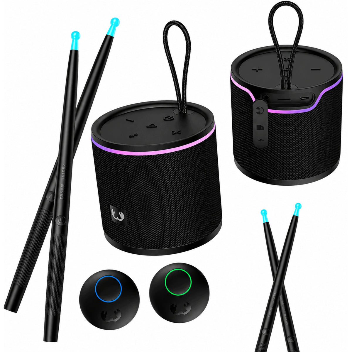 VIRTUAL PERKSUJA AIR DRUMS SET WITH PEDALS BLUETOOTH SPEAKER 12 IN