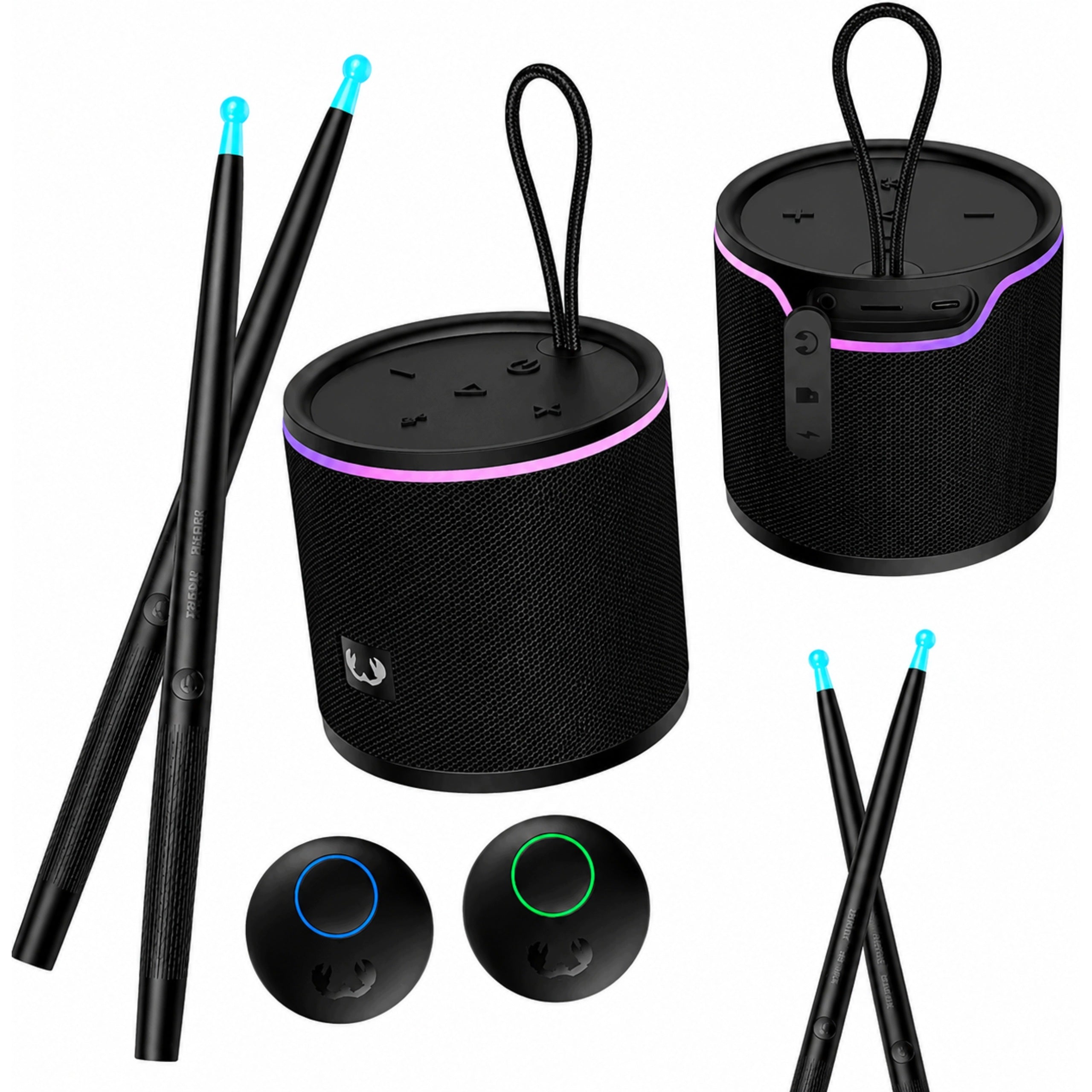 VIRTUAL PERKSUJA AIR DRUMS SET WITH PEDALS BLUETOOTH SPEAKER 12 IN