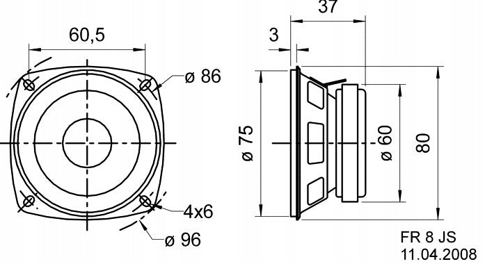 VISATON FR8JS 8OHM 15W BROADBAND SPEAKER Packaging status original