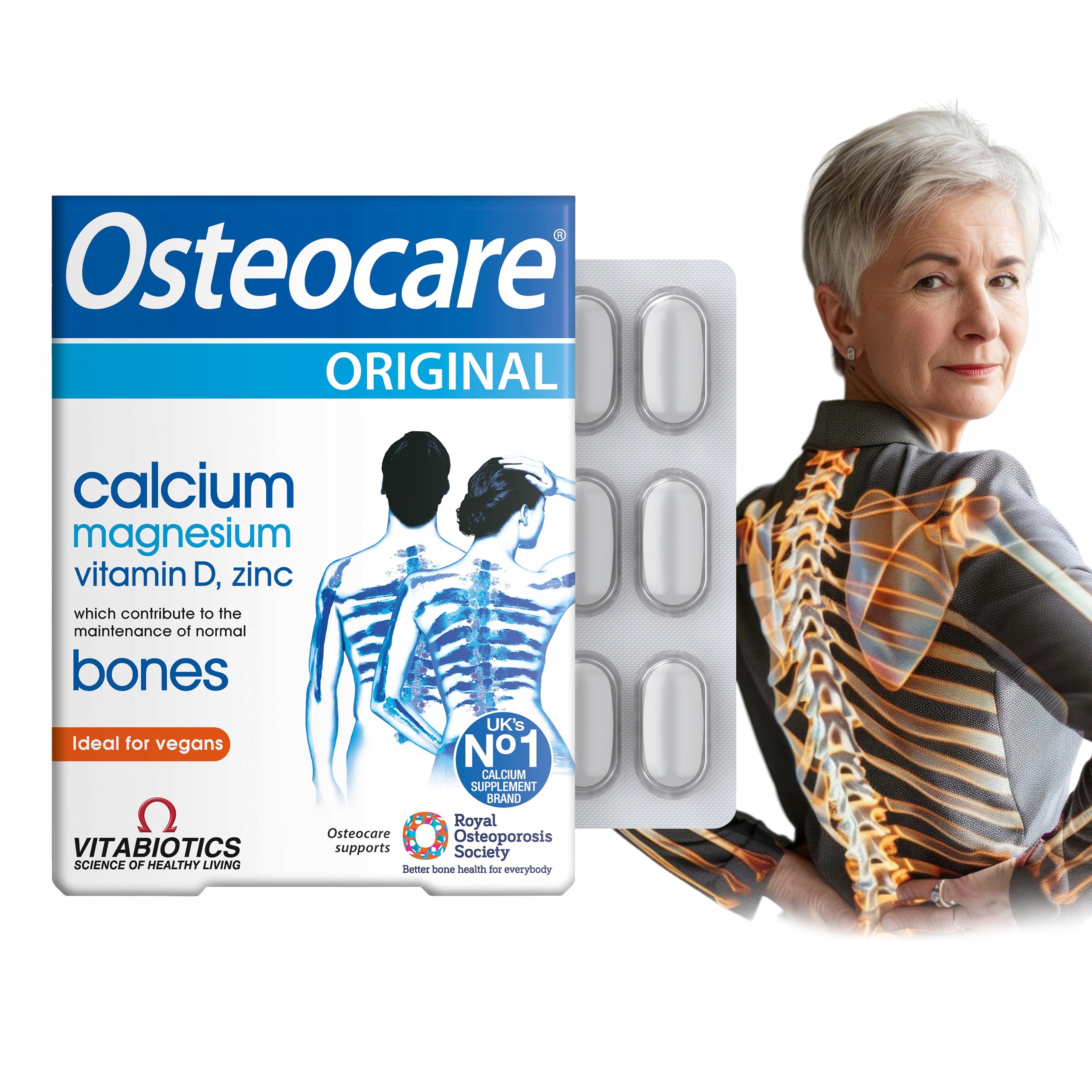 VITABIOTICS Osteocare Original 30 tabl. calcium magnesium zinc vitamin D3 bones