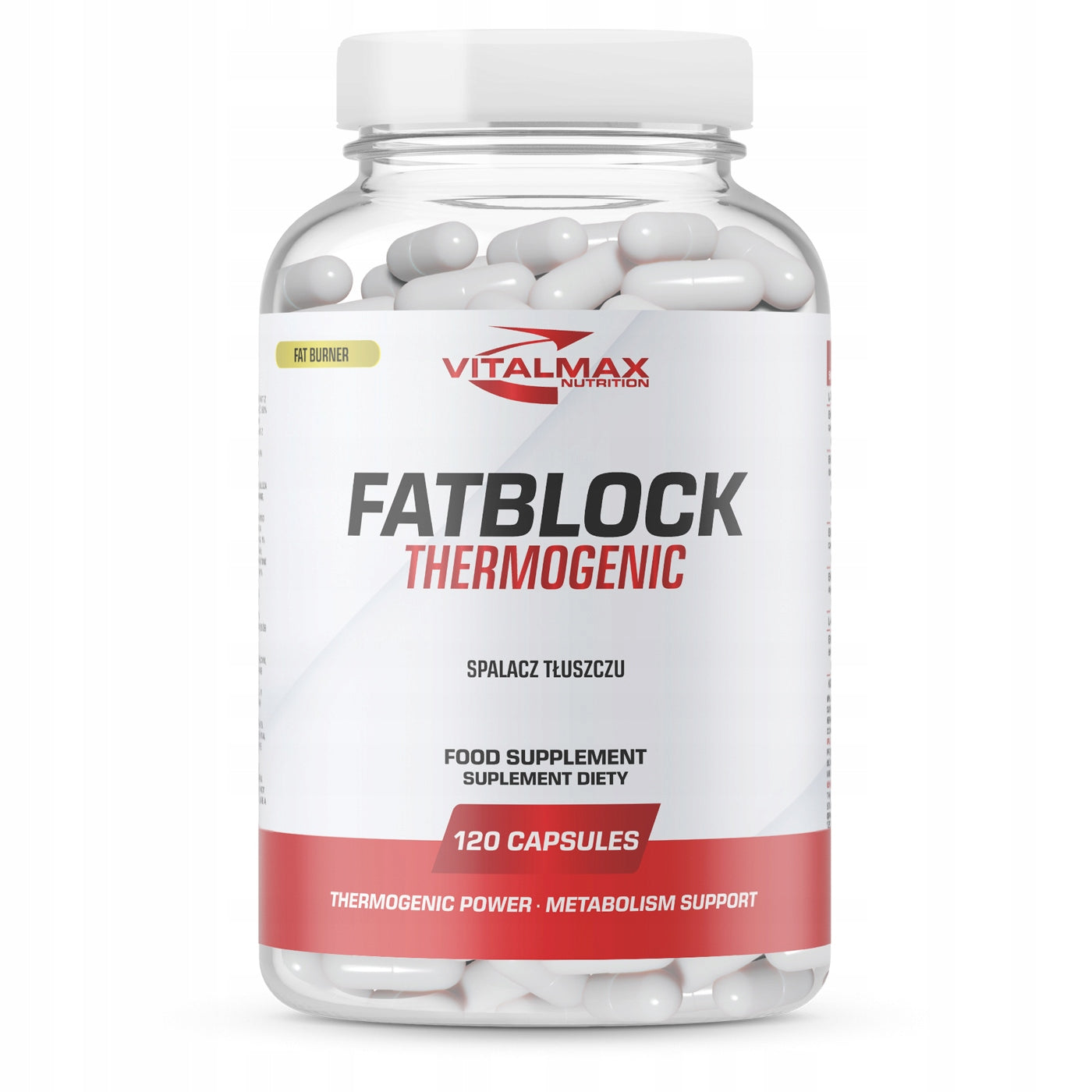 VITALMAX FATBLOCK THERMOGENIC 120K FAT BURNER CAFFEINE TYROSINE HCA