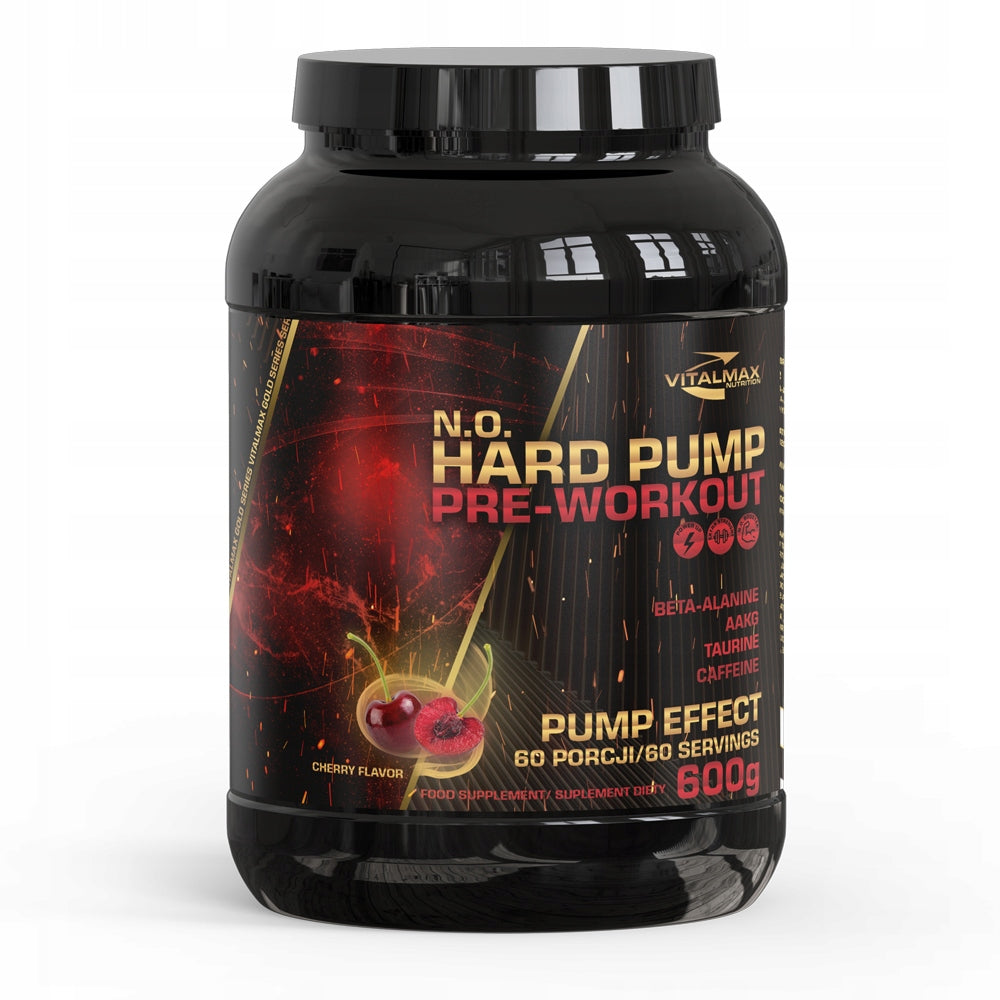 VITALMAX N.O HARD PUMP 600G PRE WORKOUT AAKG CHERRY STRONG PRE-WORKOUT