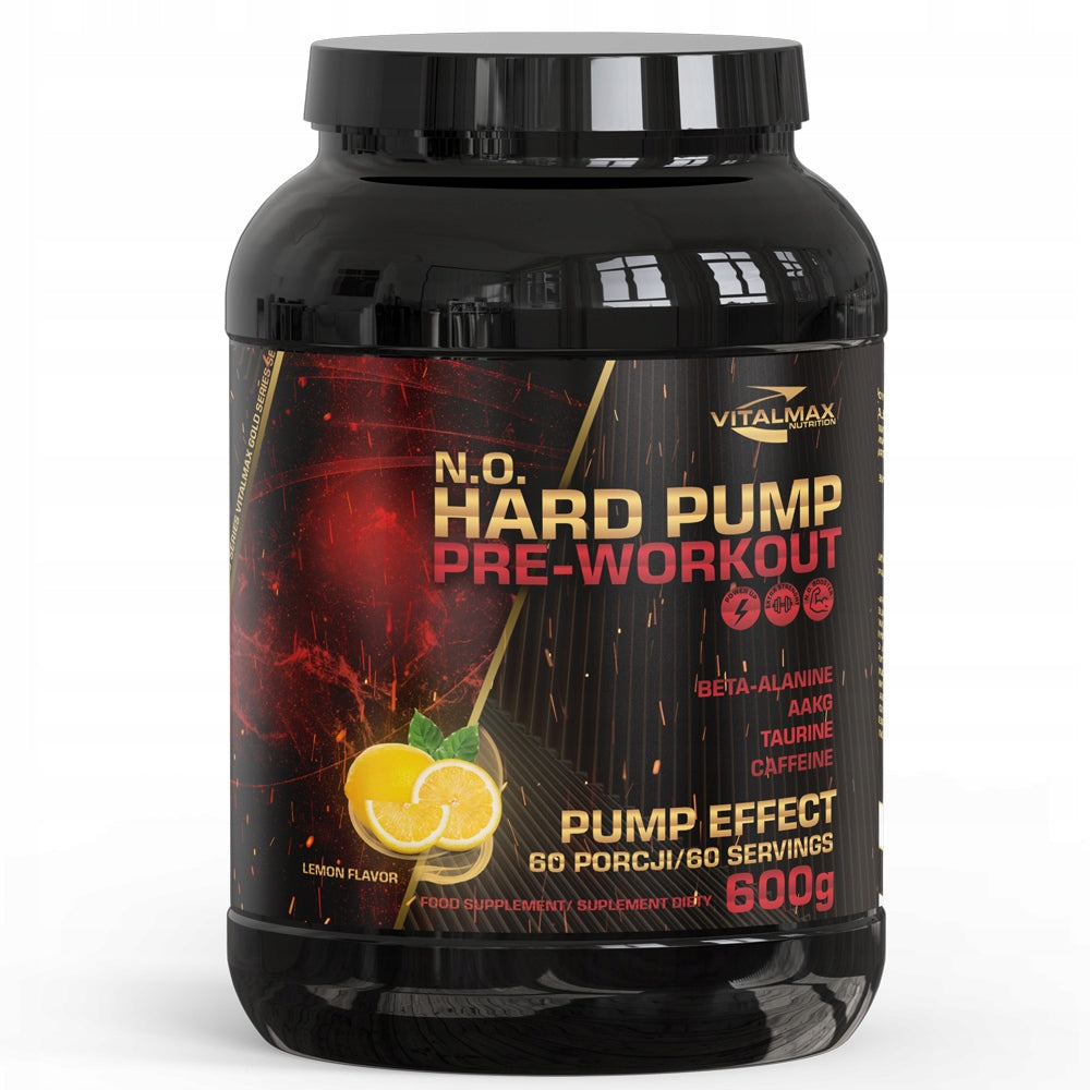 VITALMAX N.O HARD PUMP 600G PRE WORKOUT AAKG LEMON STRONG PRE-WORKOUT