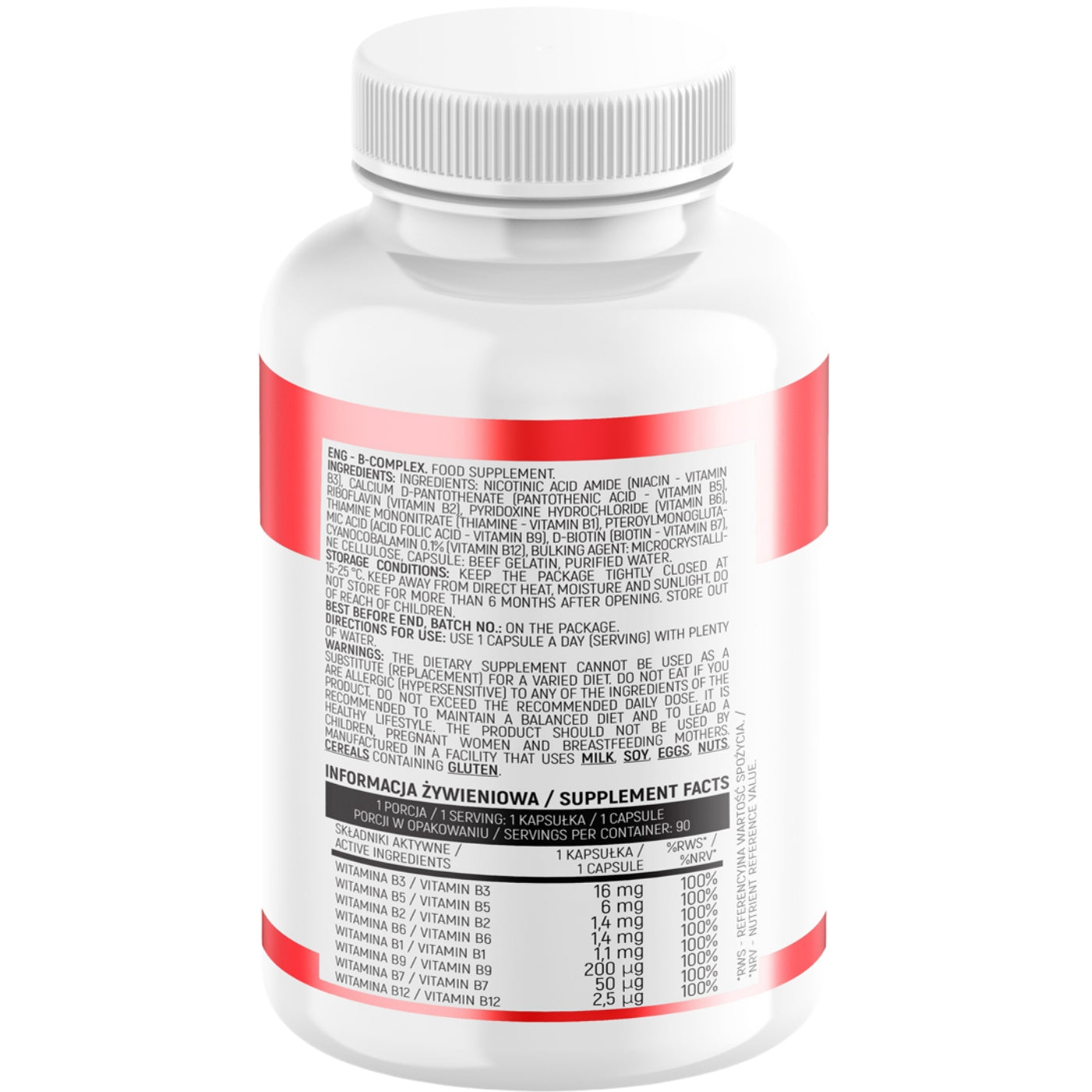 VITAMIN B COMPLEX 90 KAP A strong COMPLEX OF VITAMINS FATIGUE | INSPORT Brand Insport Nutrition