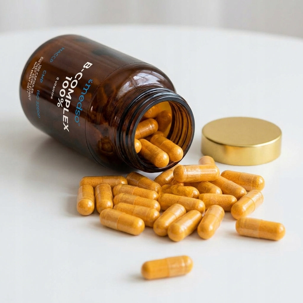 VITAMIN B COMPLEX NERVOUS SYSTEM COMPLEX 8 VITAMIN 100% B1 B6 B12 100CAPS. Expiration date at least 1 year from the date of purchase
