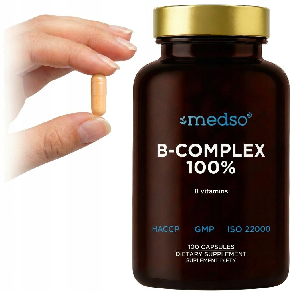 VITAMIN B COMPLEX NERVOUS SYSTEM COMPLEX 8 VITAMIN 100% B1 B6 B12 100CAPS.