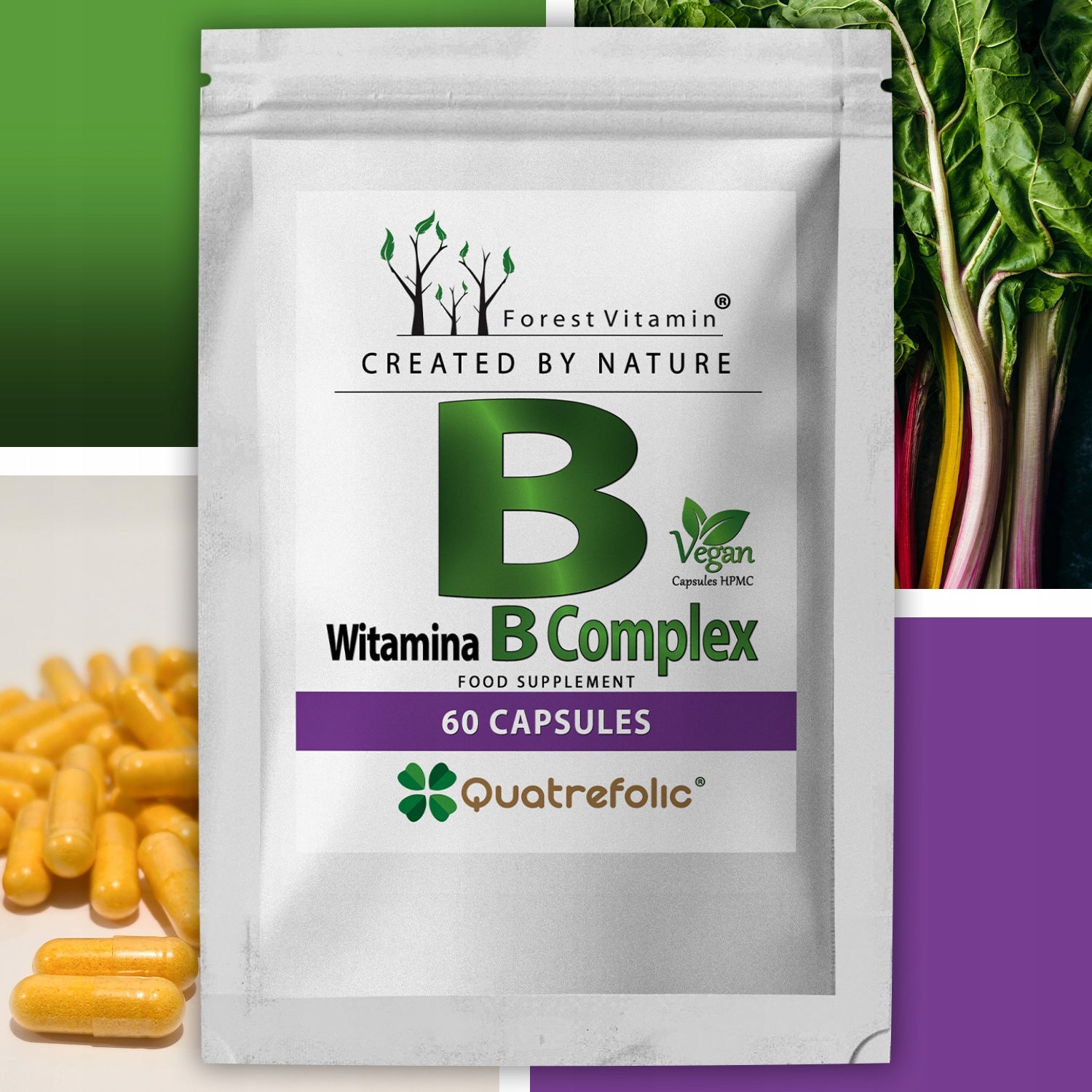 VITAMIN B choline vitamin complex FOREST Vitamin B complex 60 kaps. Brand Forest Vitamin