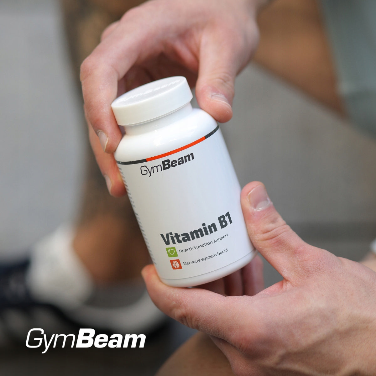 VITAMIN B1 THIAMINE 100 MG NERVOUS SYSTEM PSYCHE HEART - GymBeam 90 tab Packaging status original