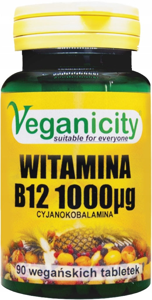 VITAMIN B12 1000 Veganicity Cyanocobalamin Vege Brand Veganicity