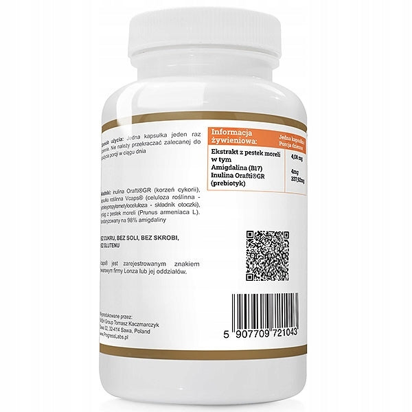 VITAMIN B17 4MG + PREBIOTIC AMYGDALIN 120 KAP - PROGRESS LABS Packaging status original
