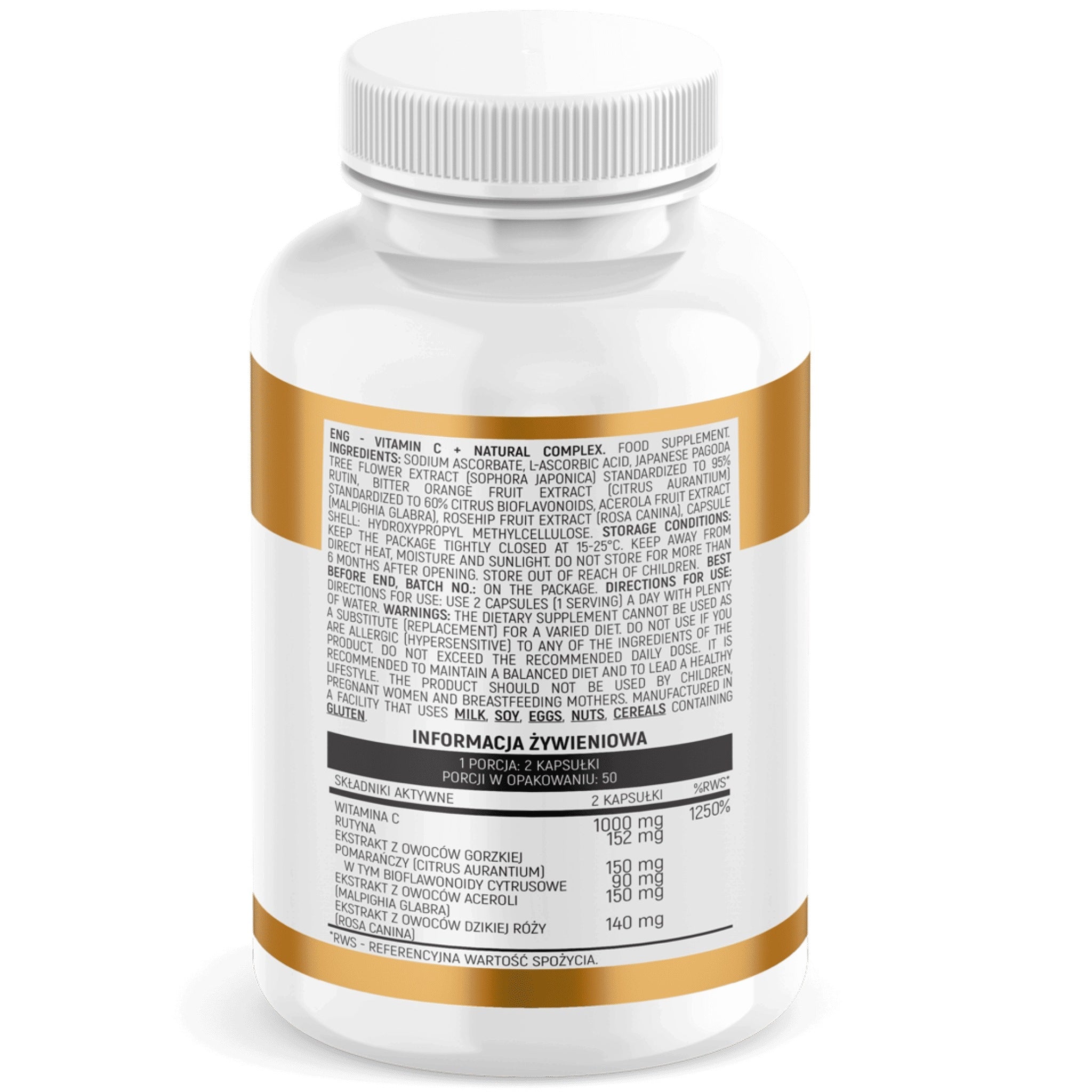 VITAMIN C 1000 Complex 100 kap | ACEROLA BIOFLAVONOID ROUTINE | INSPORT Packaging status original