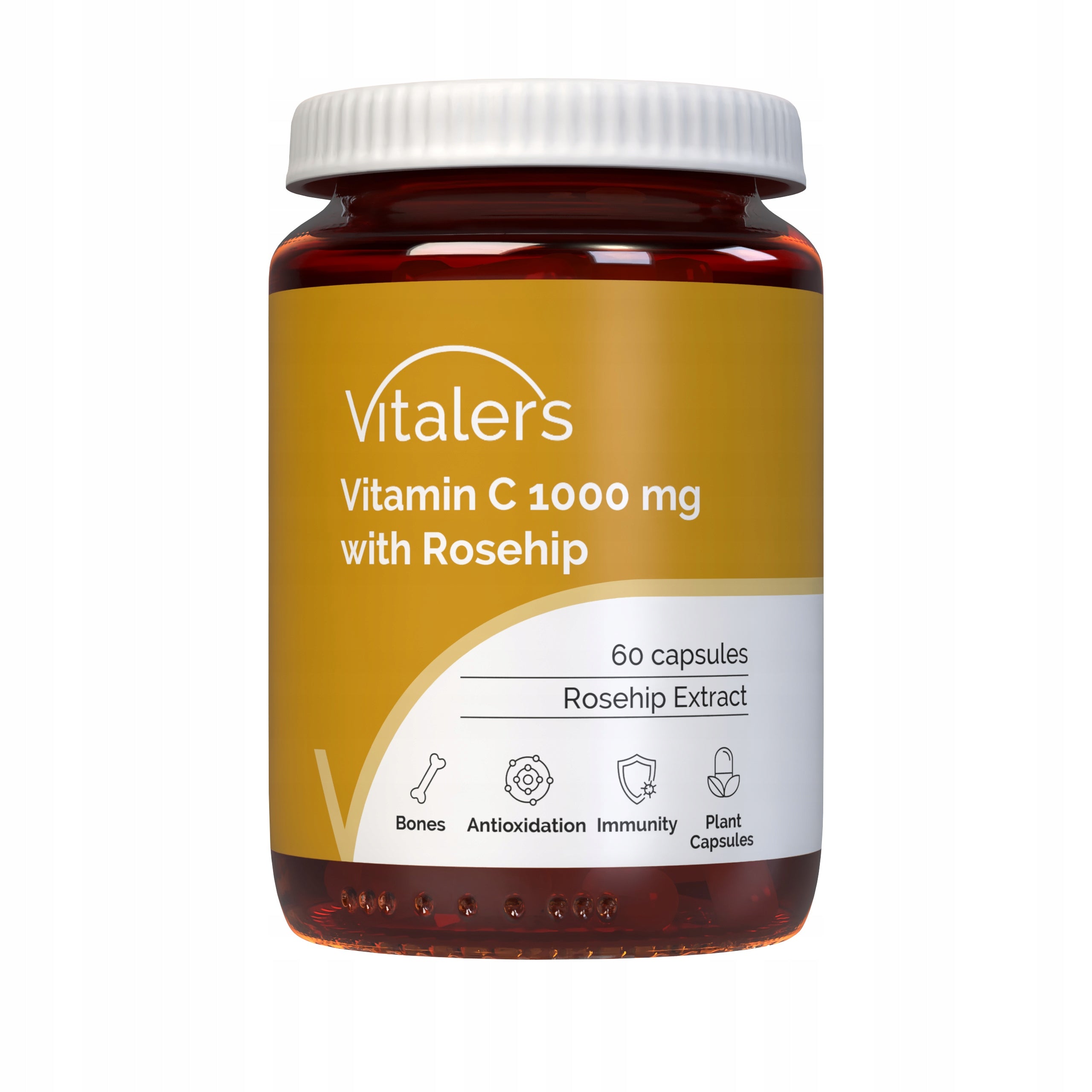 VITAMIN C 1000 mg Wild Rose MUSCLE RESISTANCE REGENERATION 60 kaps Brand Vitaler's