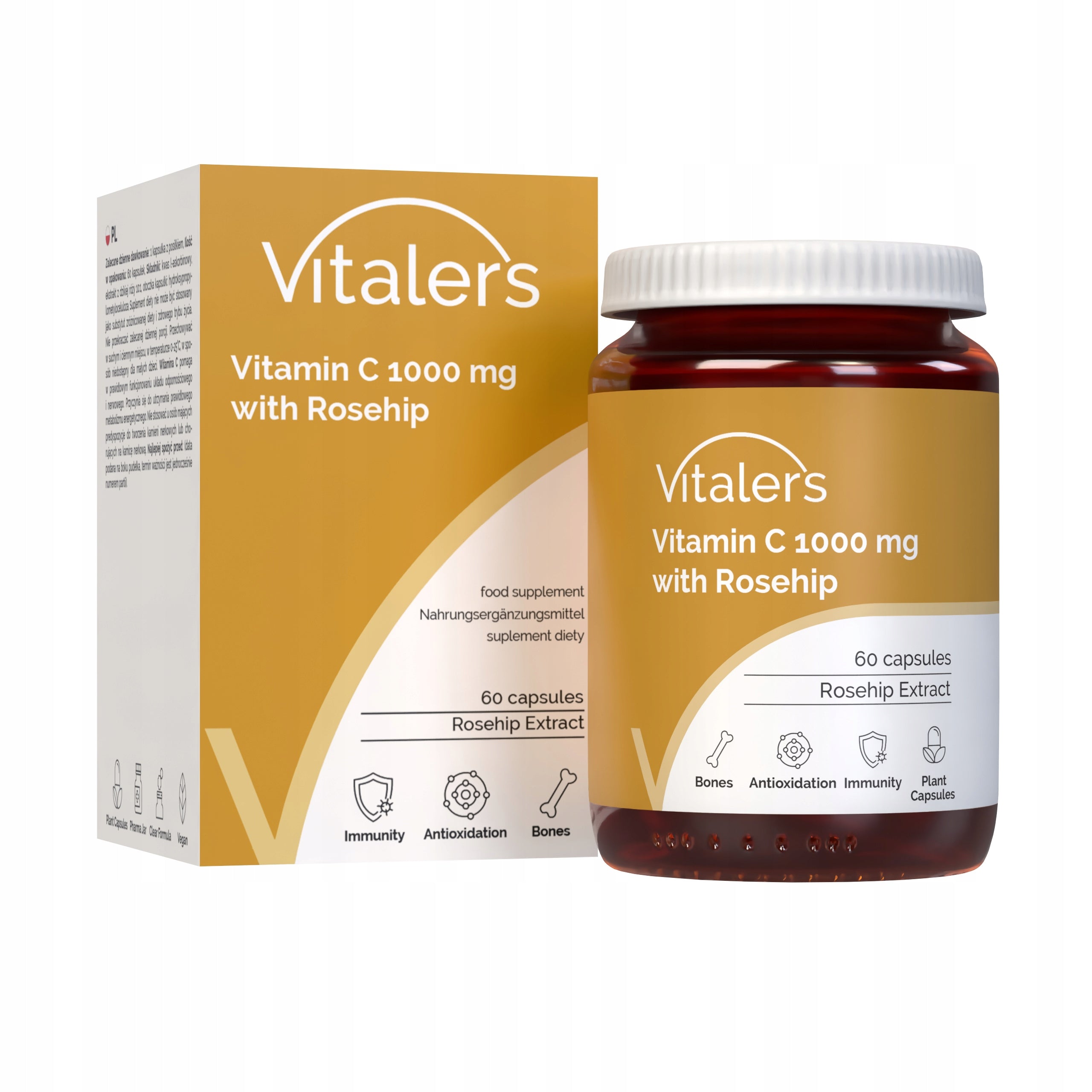 VITAMIN C 1000 mg Wild Rose MUSCLE RESISTANCE REGENERATION 60 kaps Packaging status original