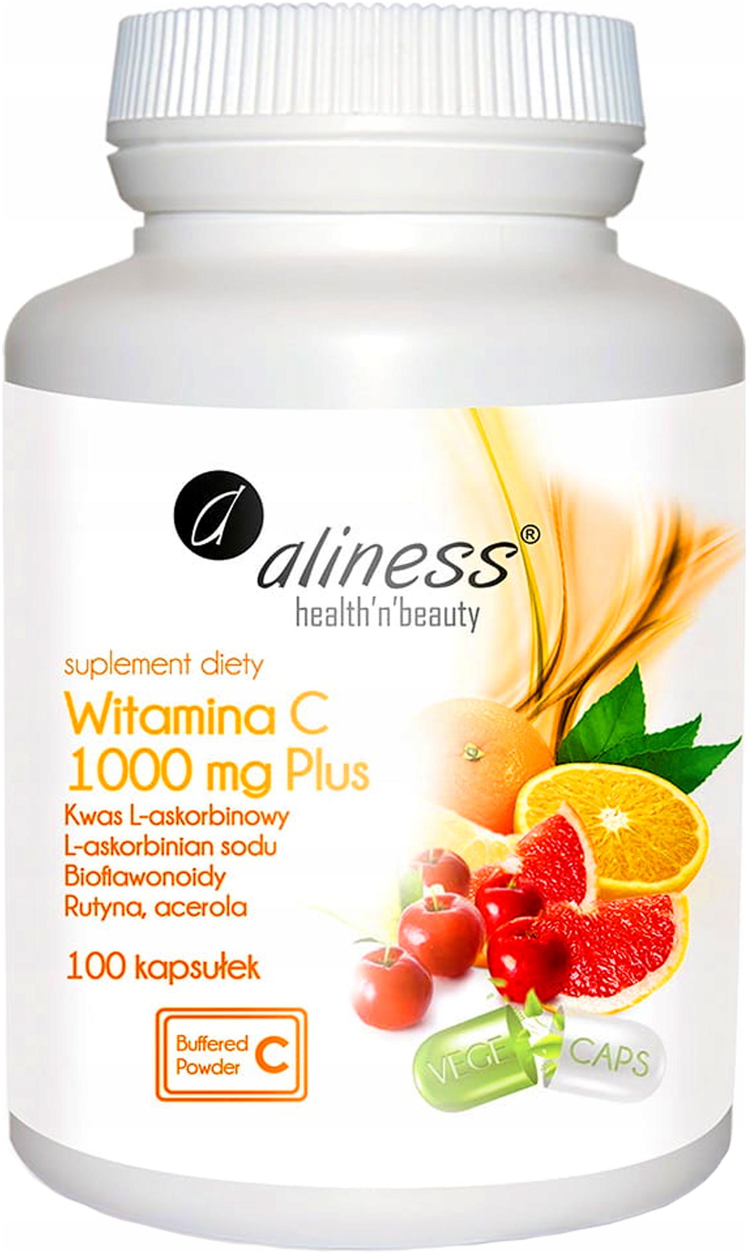VITAMIN C PLUS 1000mg ALINESS With Acerola Routine RESISTANCE Collagen 100 kaps.