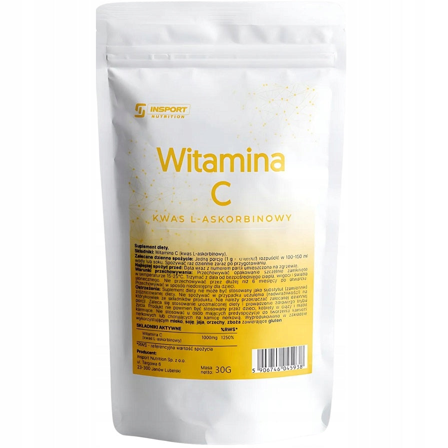 VITAMIN C powder 30g 30 servings Resistance L-ASCORBIC ACID | INSPORT