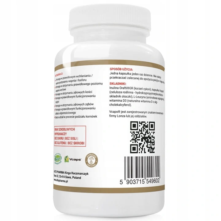 VITAMIN D3 4000 IU 100 µg + PREBIOTIC L-Leucine Bone Resistance 120 kap EAN (GTIN) 5903715549602