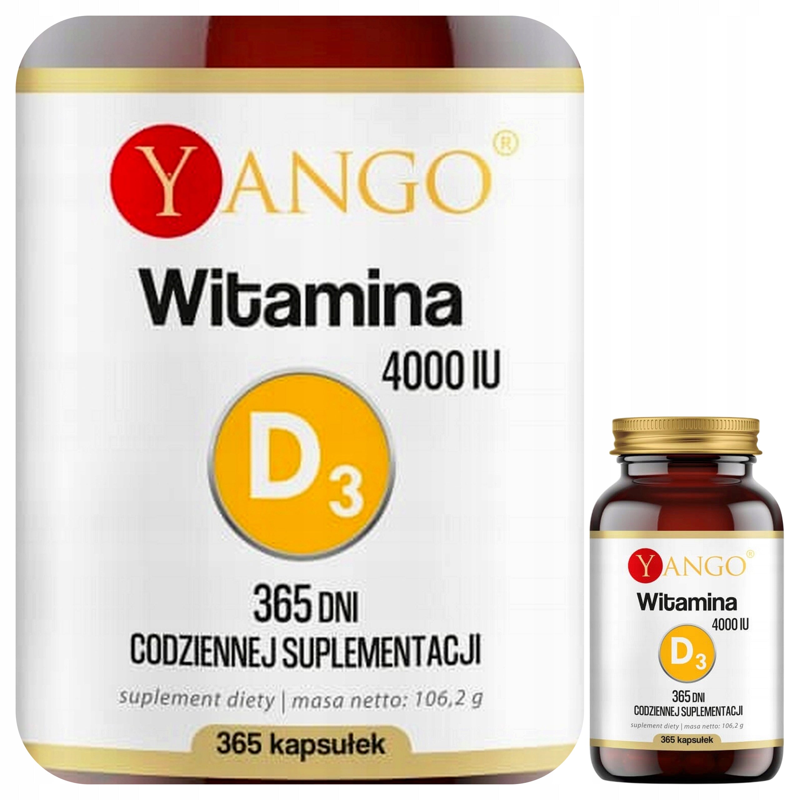 VITAMIN D3 4000 IU YANGO Cholecalciferol Oil Form 365 kaps. Supl.