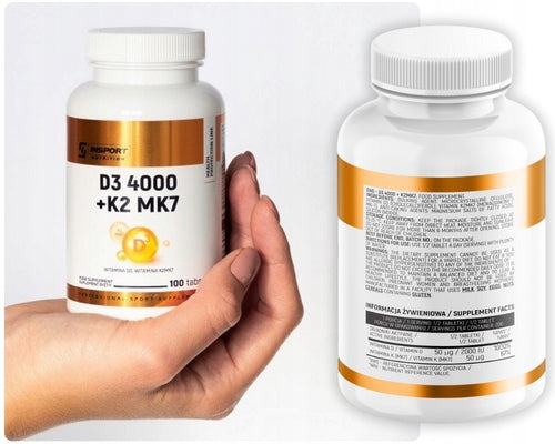 VITAMIN D3 4000 + K2 MK-7 100 tab HEALTHY BONES STRONG TEETH HEART | INSPORT Name other