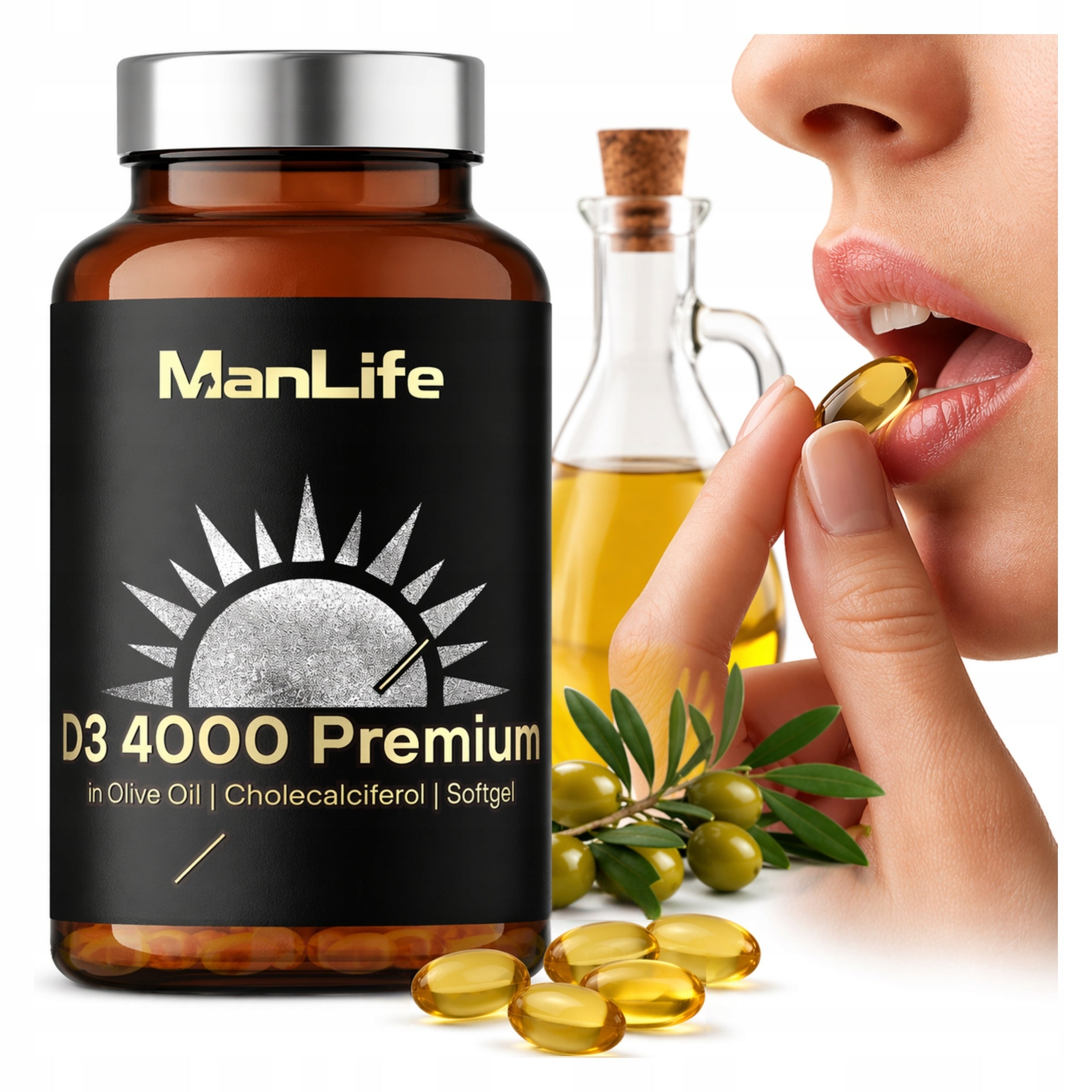 VITAMIN D3 4000 PREMIUM 120k LAnolin CHOLECALCIFEROL in Olive Oil
